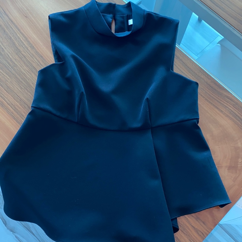 MILLY BLACK PEPLUM TOP 4